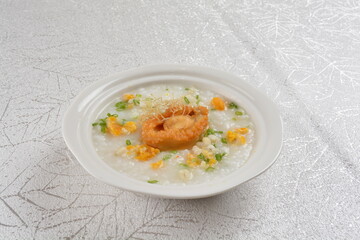 teo chew cook hot porridge congee rice with whole mini abalone seafood asian halal menu