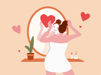 Woman applying a facial mask