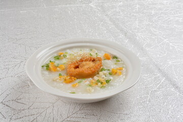 teo chew cook hot porridge congee rice with whole mini abalone seafood asian halal menu