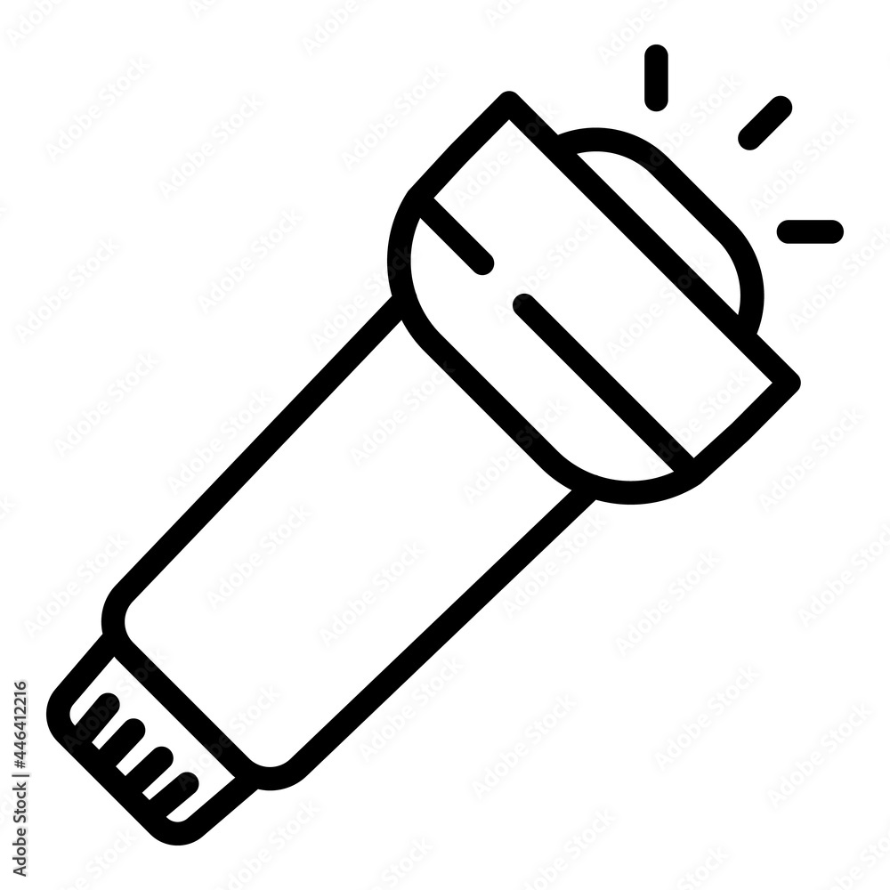 Poster flashlight icon. outline flashlight vector icon for web design isolated on white background