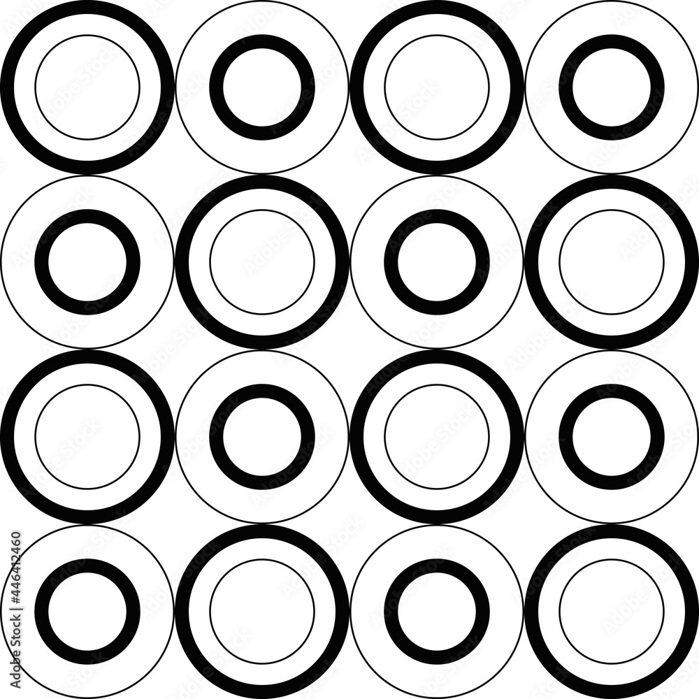 Poster Checker circles. In one small and large circle. Vector.