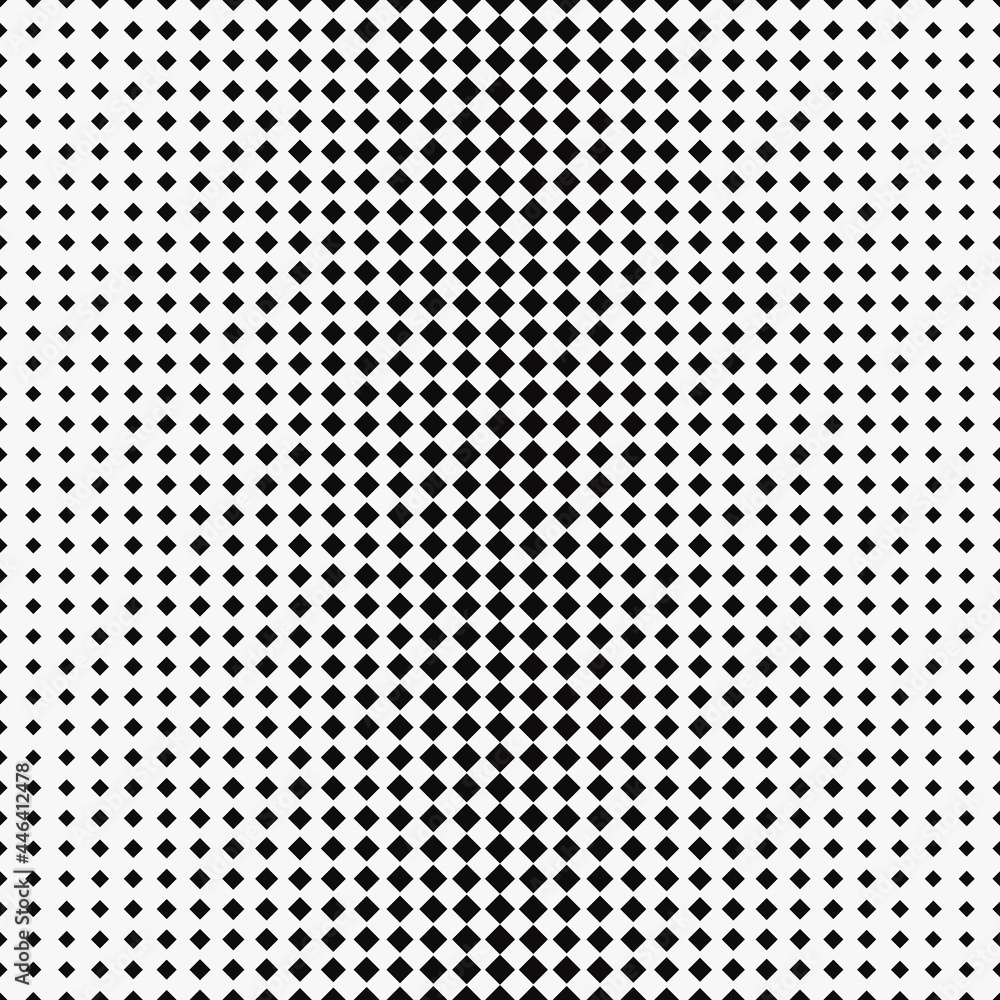Poster graniental black rhombs. rhombuses size gradient is mesh. vector grid of black rhombus.