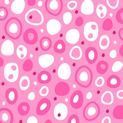 Pattern. Pink backdrop and seamless pink and white circles.