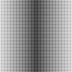 Graniental black circle. Dots size gradient is mesh. Vector grid of black dots.