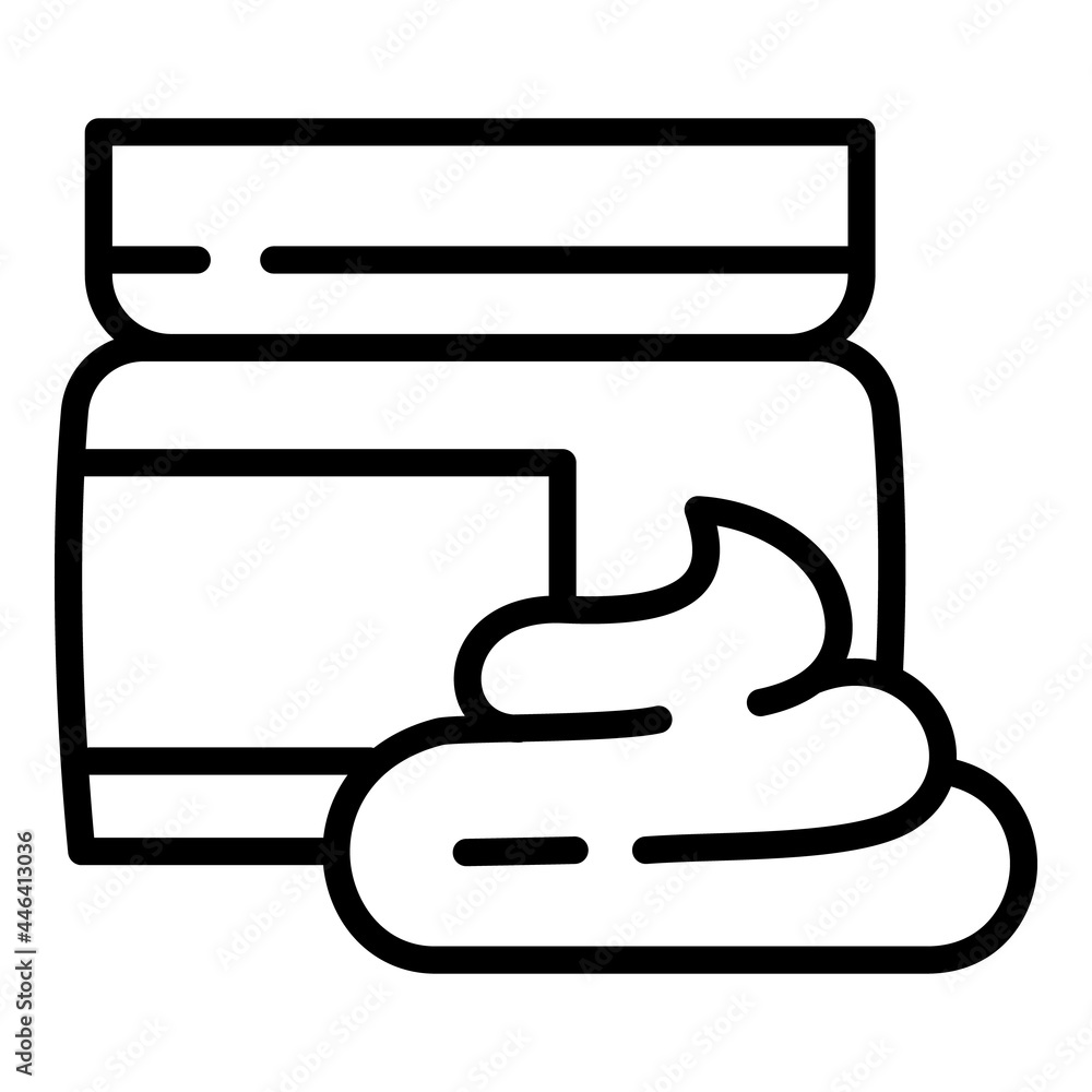 Poster sunblock cream jar icon. outline sunblock cream jar vector icon for web design isolated on white bac