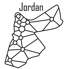 Jordan map icon, vector illustration in black isolated on white background.