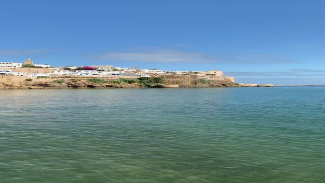 Panoramic scenery of the kasbah of oudayas in the bou regreg river in Rabat,Morocco