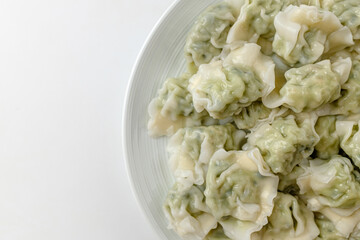 water dumplings on a white background