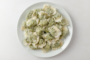 water dumplings on a white background