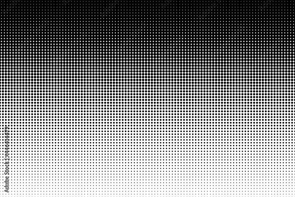 Poster dot perforation texture. dots halftone pattern. faded shade background. noise gradation border. blac