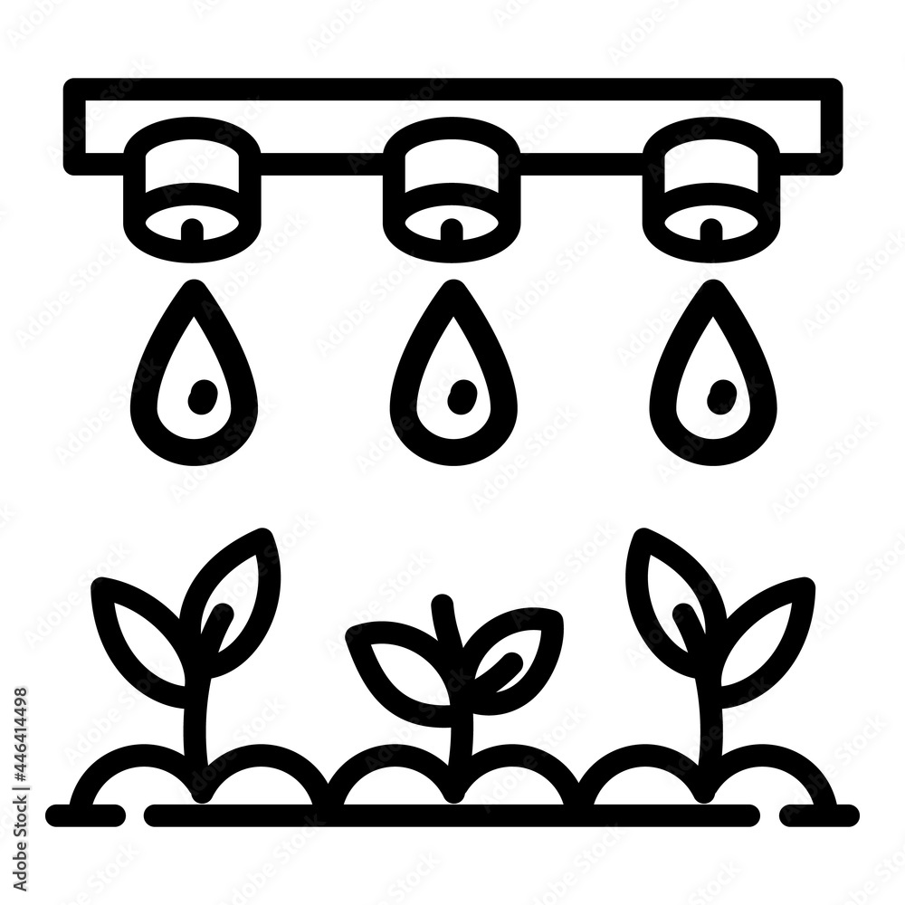 Poster smart drop irrigation icon. outline smart drop irrigation vector icon for web design isolated on whi