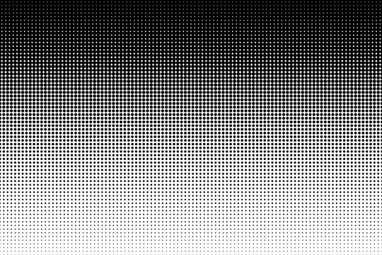 Dot perforation texture. Dots halftone pattern. Faded shade background. Noise gradation border. Black pattern isolated on white background. Overlay effect. Grunge points. Design comic prints. Vector