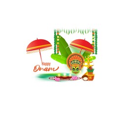 VECTOR ILLUSTRATION OF OFFER BANNER , GREETING FOR INDIAN FESTIVAL ONAM MEANS ONAM. FESTIVE BACKGROUND CONCEPT