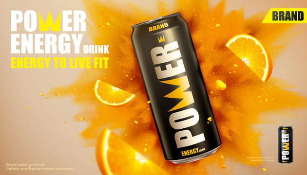 3d power energy drink banner ad