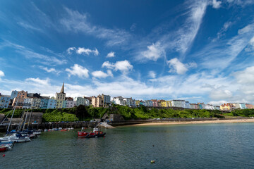 Fototapeta premium Tenby harbour on Pembrokeshire coast in summer