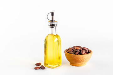 Cacoa butter lotion and essential oil with cacoa beans. Healthcare cosmetic