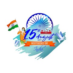 vector illustration for Indian independence day-15 august