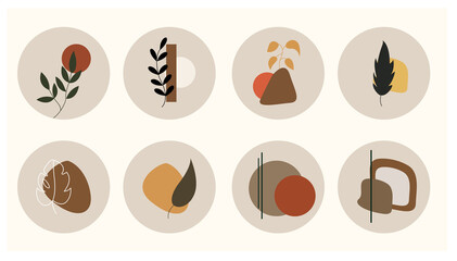 vector icon set for social media highlight covers.