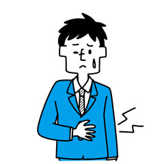 お腹を下している男性