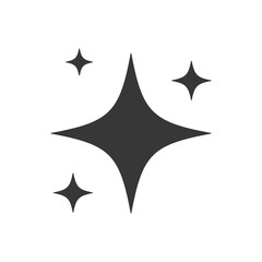 Star sparkling icon. Glittering star light black silhouette. Vector isolated on white