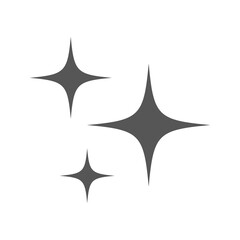 Star sparkling icon. Glittering star light black silhouette. Vector isolated on white