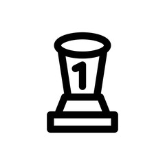 Trophy cup icon line style vector  