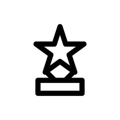 Trophy cup icon line style vector  