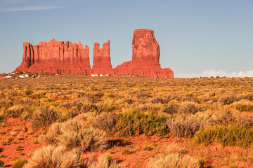 Sunny evening in Monument Valley. Arizona.