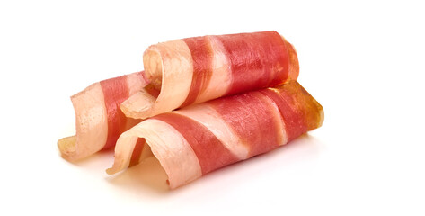 Jamon iberico, isolated on white background. High resolution image.