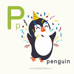 Letter P Penguin Alphabets for children Education