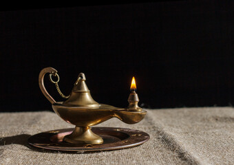 burning magic lamp of aladdin