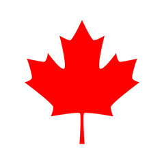 Canadian maple leaf vector icon. Red maple leaf