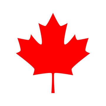 Canadian maple leaf vector icon. Red maple leaf