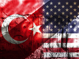 American flag and Turkish flag
