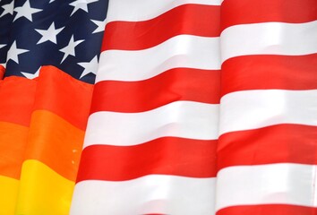 Closeup of rippled American flag LGBT
