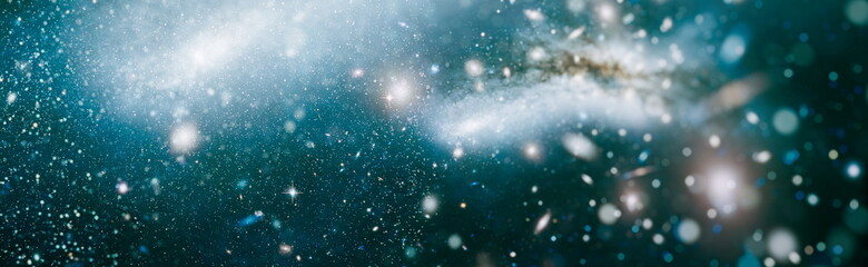 abstract background with night sky and stars. Panorama view universe space shot of milky way galaxy...