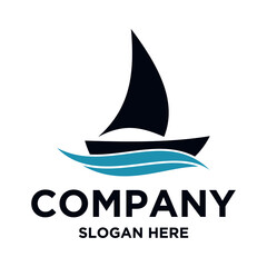 Sailboat Logo Design Vector Graphic
