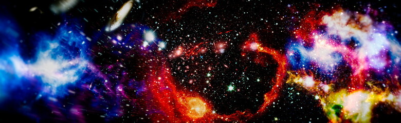 star particle motion on black background, starlight nebula in galaxy at universe Space background....