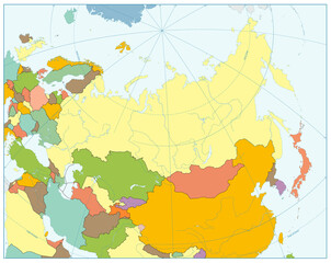 Eurasia political map. No text