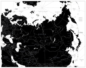 Eurasia black map