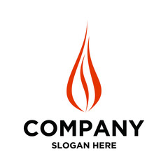 Fire Logo Design Vector Graphic.