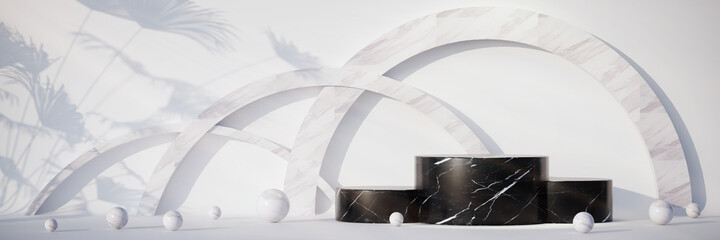 Mock up podium for product presentation, Abstract background, podium mock up scene, 3d rendering.