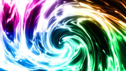 虹色のゆらめく炎のようなオーラ　VJ素材などに