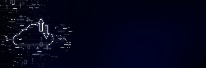 Obraz premium Cloud circuit over blue background