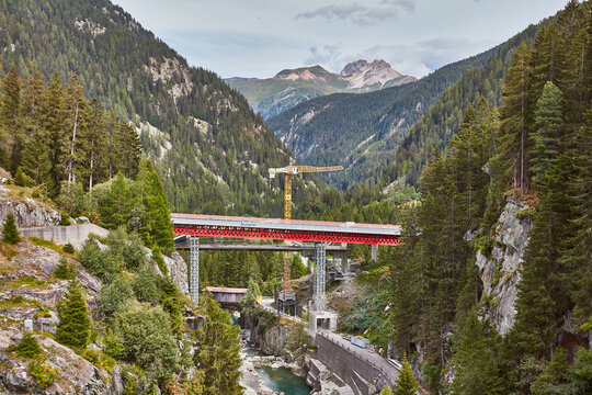 View from dam over construction site -  Sufnersee dam
