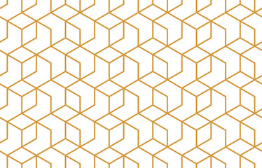 The geometric pattern with lines. Seamless vector background. White and gold texture. Graphic modern pattern. Simple lattice graphic design