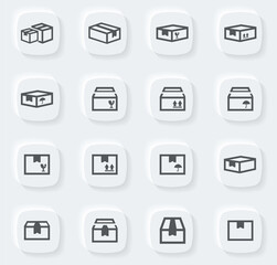 Simple icons set of box