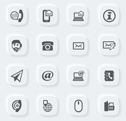 Contact us icons set