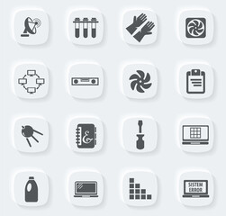 Courses school icons set
