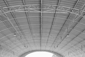 Steel roof sheet structure for outdoor parking lot pattern and background